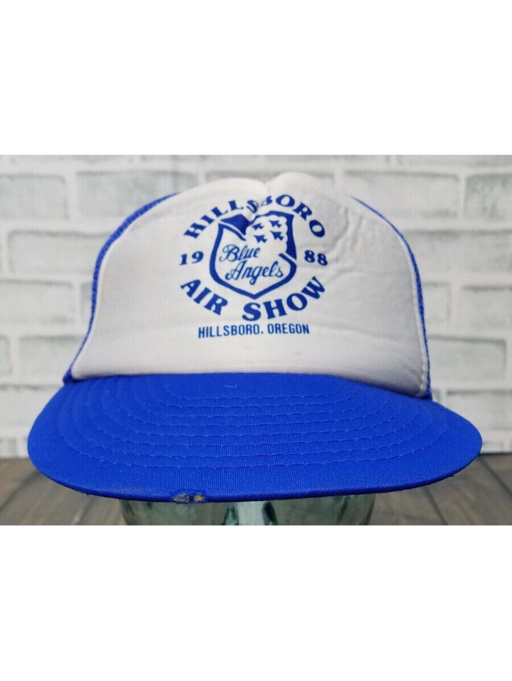 VINTAGE 1988 Hillsboro Oregon Blue Angel's Hat Cap Trucker Aviation Air Show